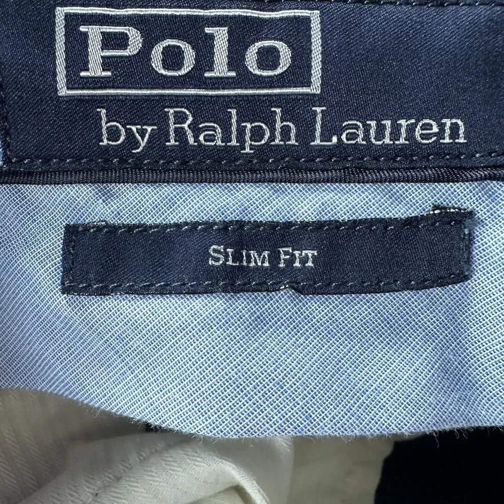 Polo Ralph Lauren Corduroy Pants Men’s 38 x 29.5 Navy Blue Blend Slim Fit Cotton